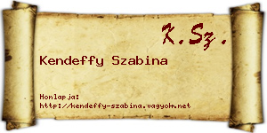 Kendeffy Szabina névjegykártya